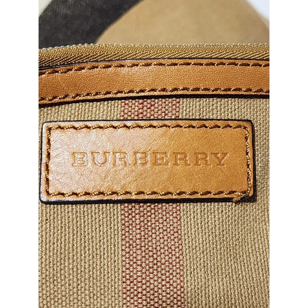 BURBERRY Canvas Mega Check Mini Ashby Hobo Saddle Bag Brown/Beige - Picture 5 of 13